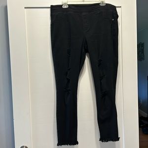 Old Navy Rockstar Skinny Black Ripped Jeans